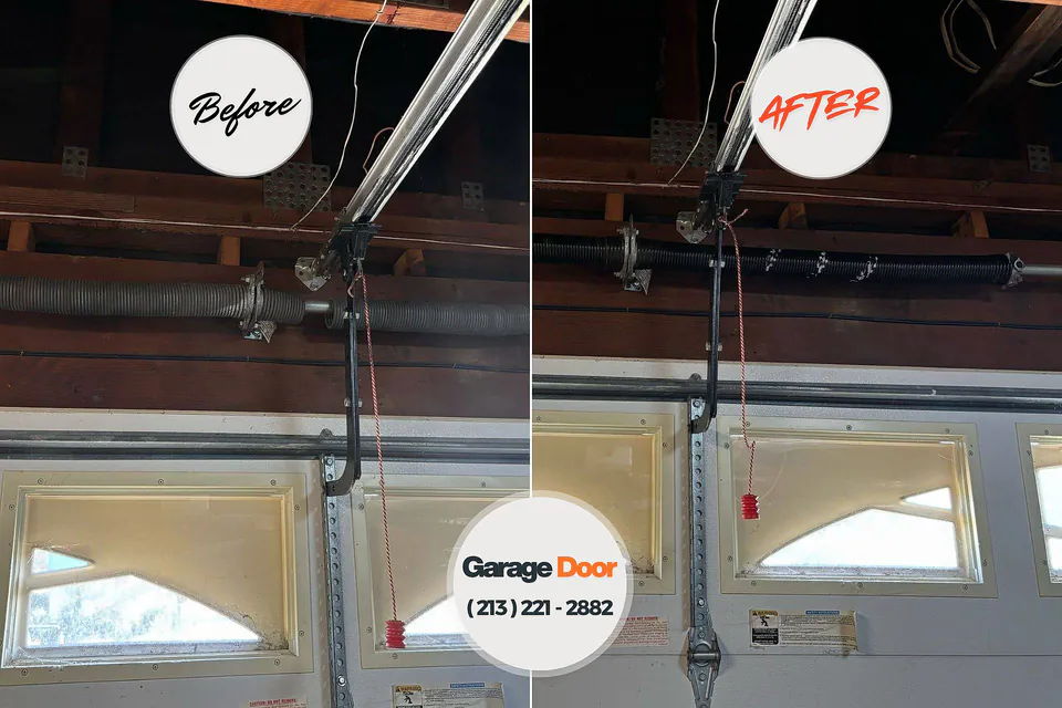 Before and after: garage door repair Brook Highland, AL